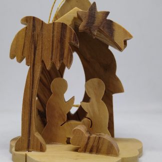 Olive Wood Nativity Ornament