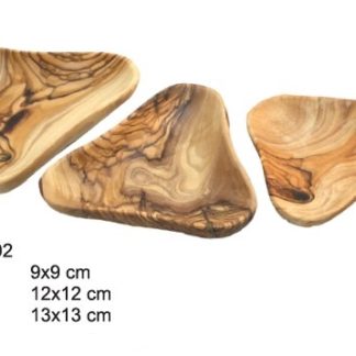 Dishes - Olive Wood Triangle Plates – Set of 3