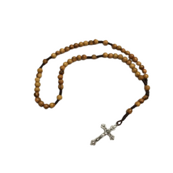 Rosary - Olivewood & metal cross